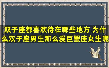 双子座都喜欢待在哪些地方 为什么双子座男生那么爱巨蟹座女生呢